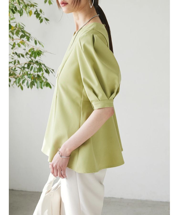 AnriettMusee「パフスリーブペプラムブラウス」|シャツ・ブラウス|