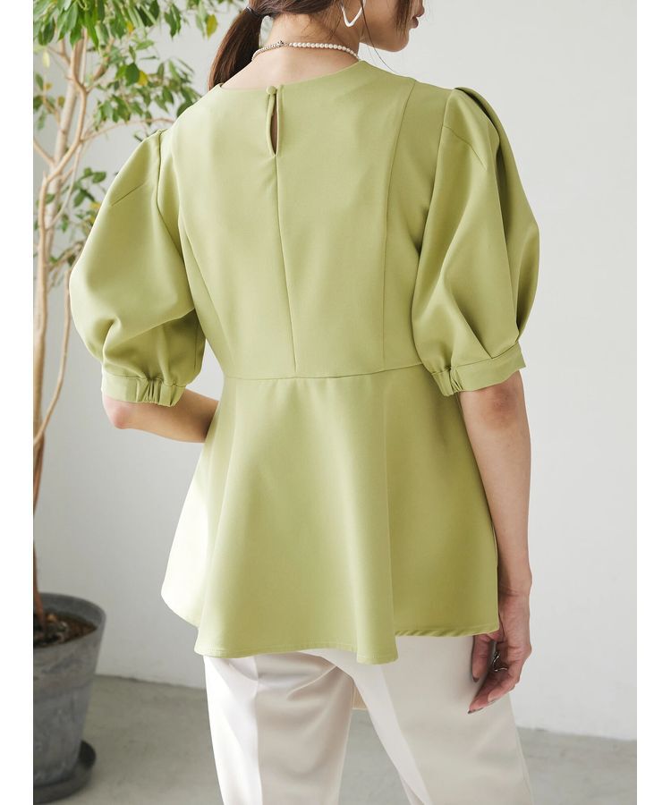 AnriettMusee「パフスリーブペプラムブラウス」|シャツ・ブラウス|