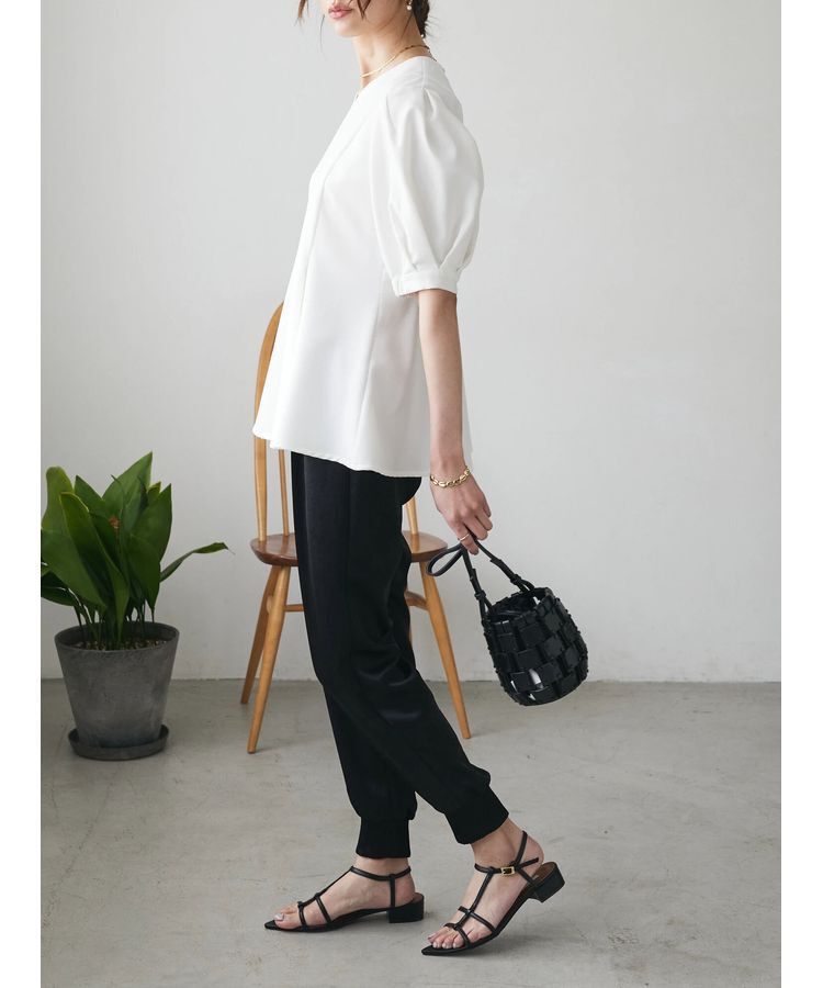 AnriettMusee「パフスリーブペプラムブラウス」|シャツ・ブラウス|