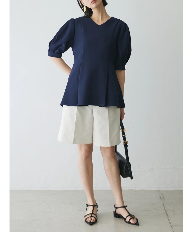 AnriettMusee「パフスリーブペプラムブラウス」|シャツ・ブラウス|