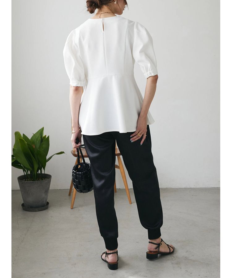 AnriettMusee「パフスリーブペプラムブラウス」|シャツ・ブラウス|