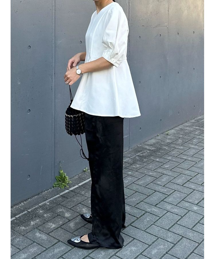 AnriettMusee「パフスリーブペプラムブラウス」|シャツ・ブラウス|