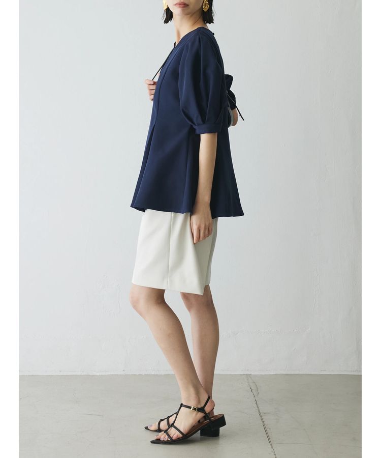 AnriettMusee「パフスリーブペプラムブラウス」|シャツ・ブラウス|