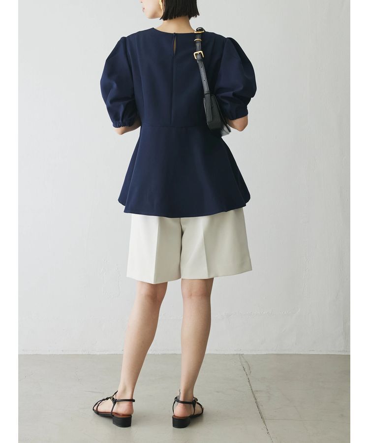 AnriettMusee「パフスリーブペプラムブラウス」|シャツ・ブラウス|