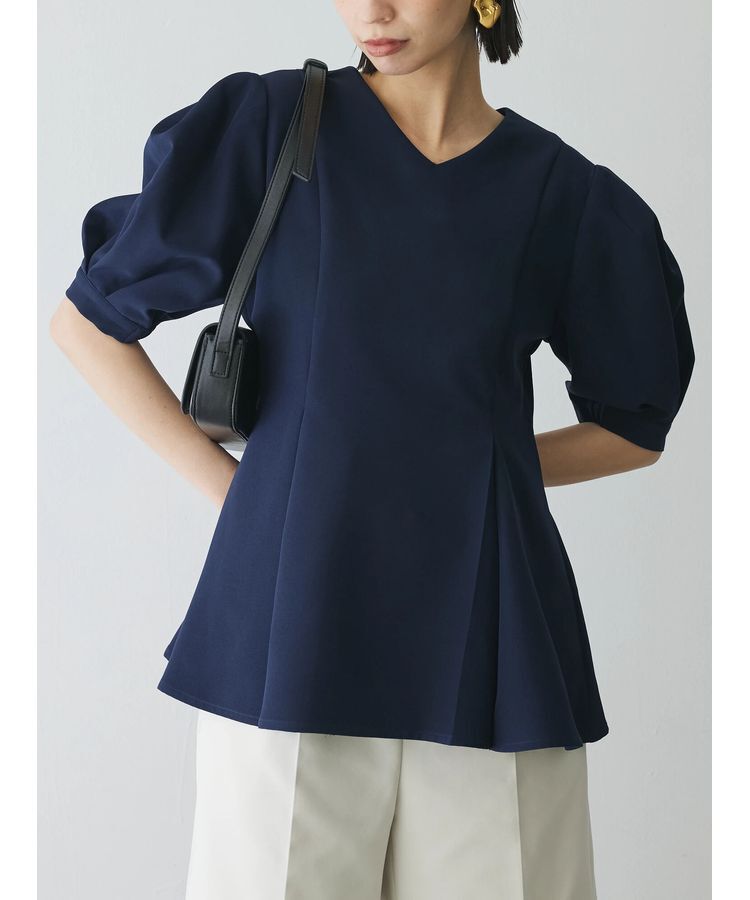 AnriettMusee「パフスリーブペプラムブラウス」|シャツ・ブラウス|