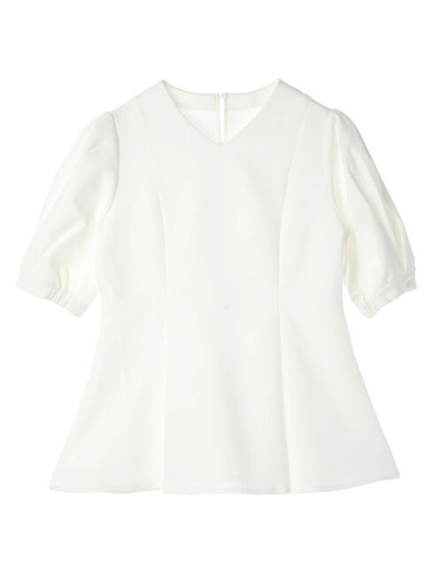 AnriettMusee「パフスリーブペプラムブラウス」|シャツ・ブラウス|