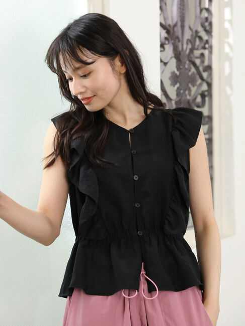 Green Parks「・SUGAR　SPOON　2wayペプラムブラウス」|シャツ・ブラウス|Black