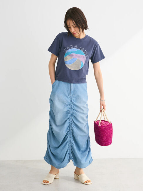 Green Parks「・SUGAR　SPOON　シャーリングデニムスカート」|スカート|