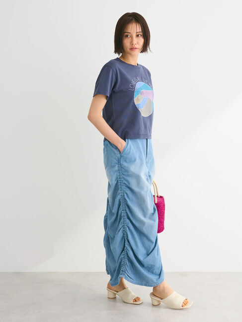 Green Parks「・SUGAR　SPOON　シャーリングデニムスカート」|スカート|