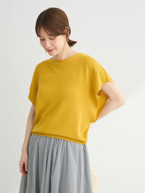 Green Parks「推しニット　フレンチスリーブニットプルオーバー」|ニット・セーター|