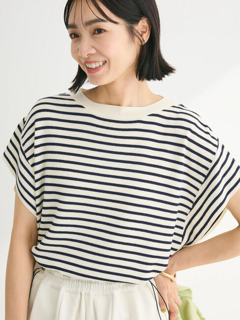 Green Parks「推しニット　フレンチスリーブニットプルオーバー」|ニット・セーター|