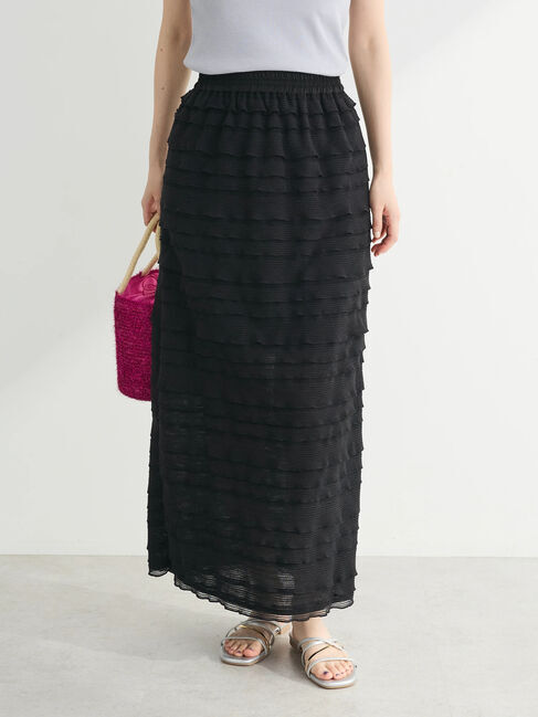 Green Parks「・ELENCARE　DUE　ティアードフリルナロースカート」|スカート|Black