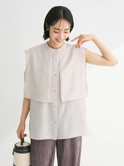 Green Parks「レイヤードノースリーブブラウス」|シャツ・ブラウス|