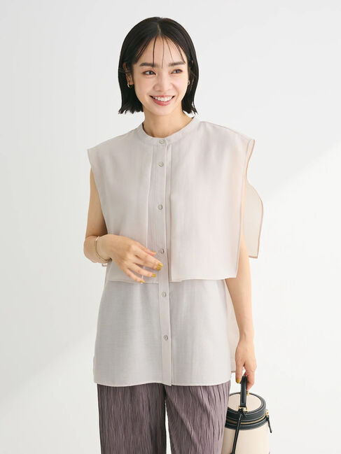 Green Parks「レイヤードノースリーブブラウス」|シャツ・ブラウス|Light Gray
