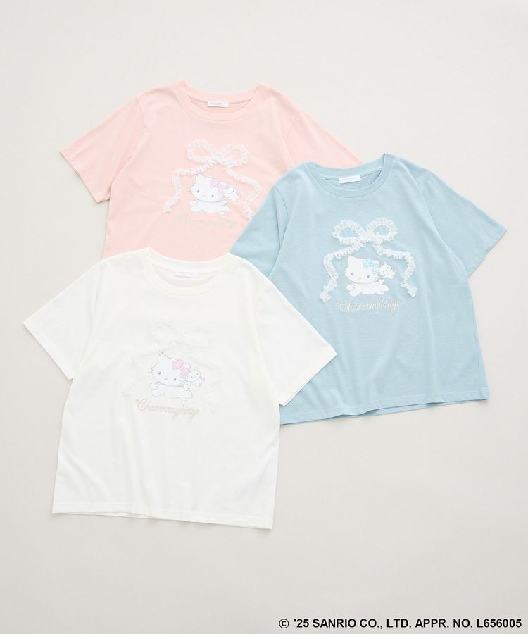 Green Parks「チャーミーキティ/レースリボンプリントTシャツ」|Tシャツ・カットソー|