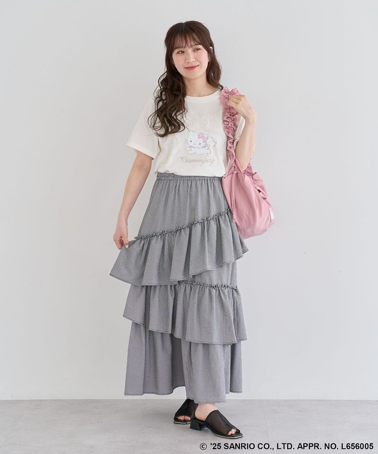 Green Parks「チャーミーキティ/レースリボンプリントTシャツ」|Tシャツ・カットソー|