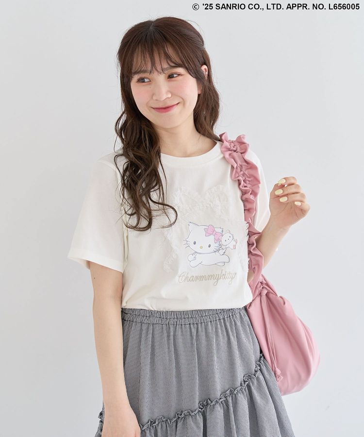 Green Parks「チャーミーキティ/レースリボンプリントTシャツ」|Tシャツ・カットソー|
