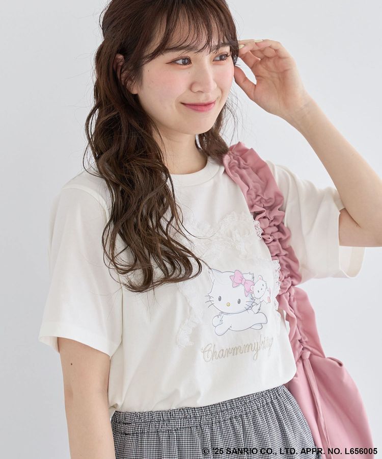 Green Parks「チャーミーキティ/レースリボンプリントTシャツ」|Tシャツ・カットソー|