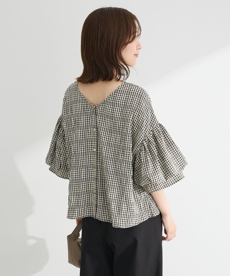 armonia「前後2way袖バルーンギンガムチェックブラウス」|シャツ・ブラウス|