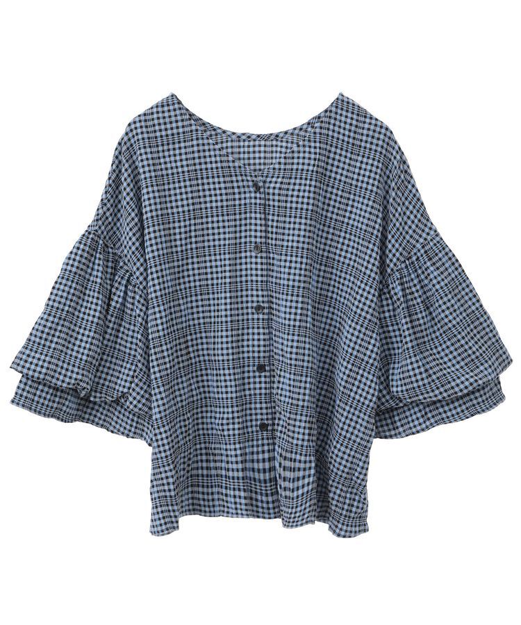 armonia「前後2way袖バルーンギンガムチェックブラウス」|シャツ・ブラウス|