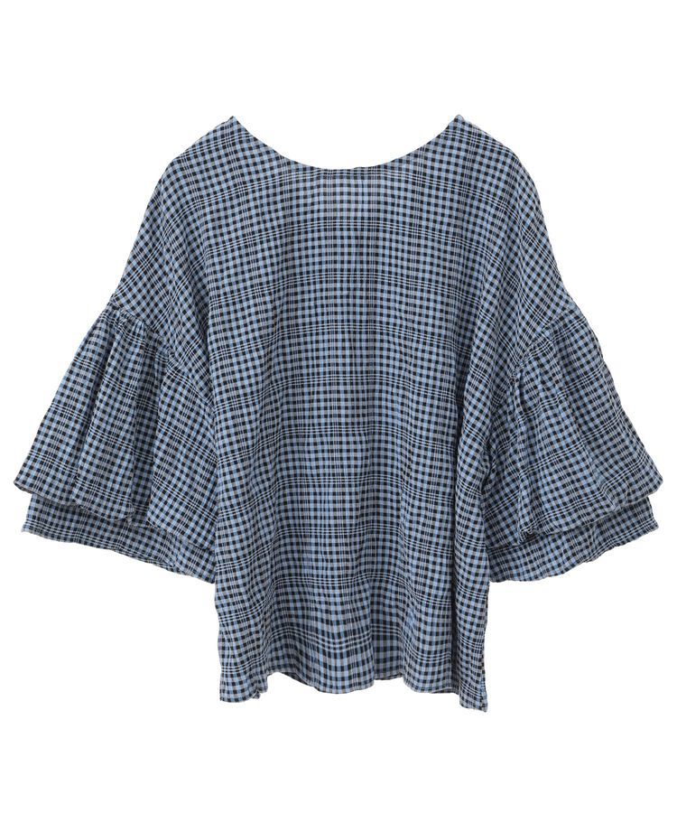 armonia「前後2way袖バルーンギンガムチェックブラウス」|シャツ・ブラウス|