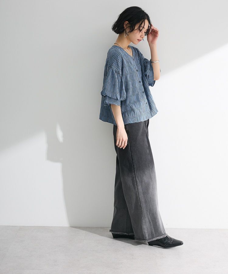 armonia「前後2way袖バルーンギンガムチェックブラウス」|シャツ・ブラウス|