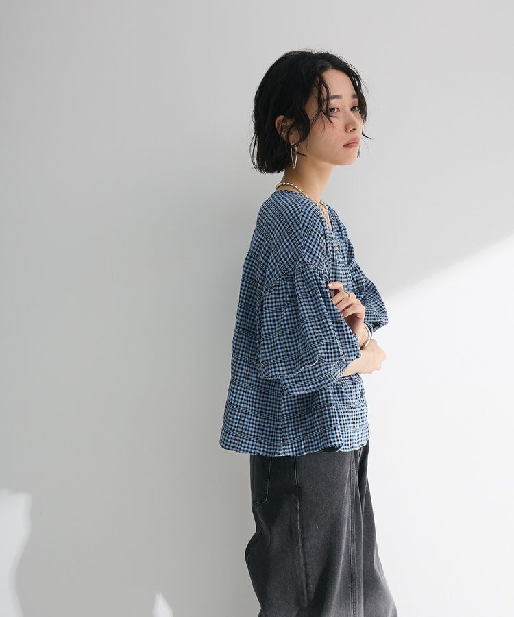 armonia「前後2way袖バルーンギンガムチェックブラウス」|シャツ・ブラウス|