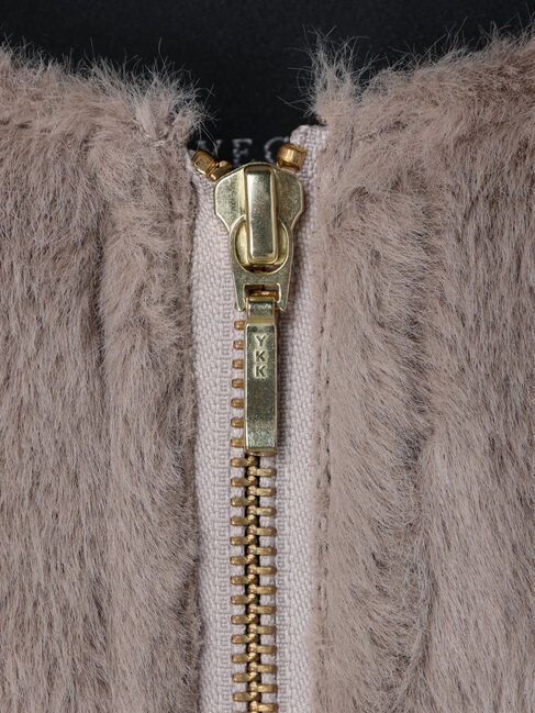 YECCA VECCA「フェイクファーコート」|ノーカラーコート|