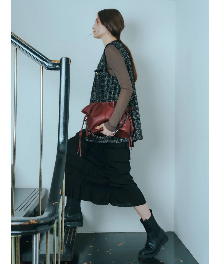 YECCA VECCA「【CLASSY.掲載】2wayチェーンギャザーバッグ」|ハンドバッグ|