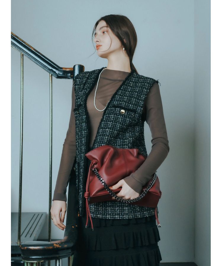 YECCA VECCA「【CLASSY.掲載】2wayチェーンギャザーバッグ」|ハンドバッグ|