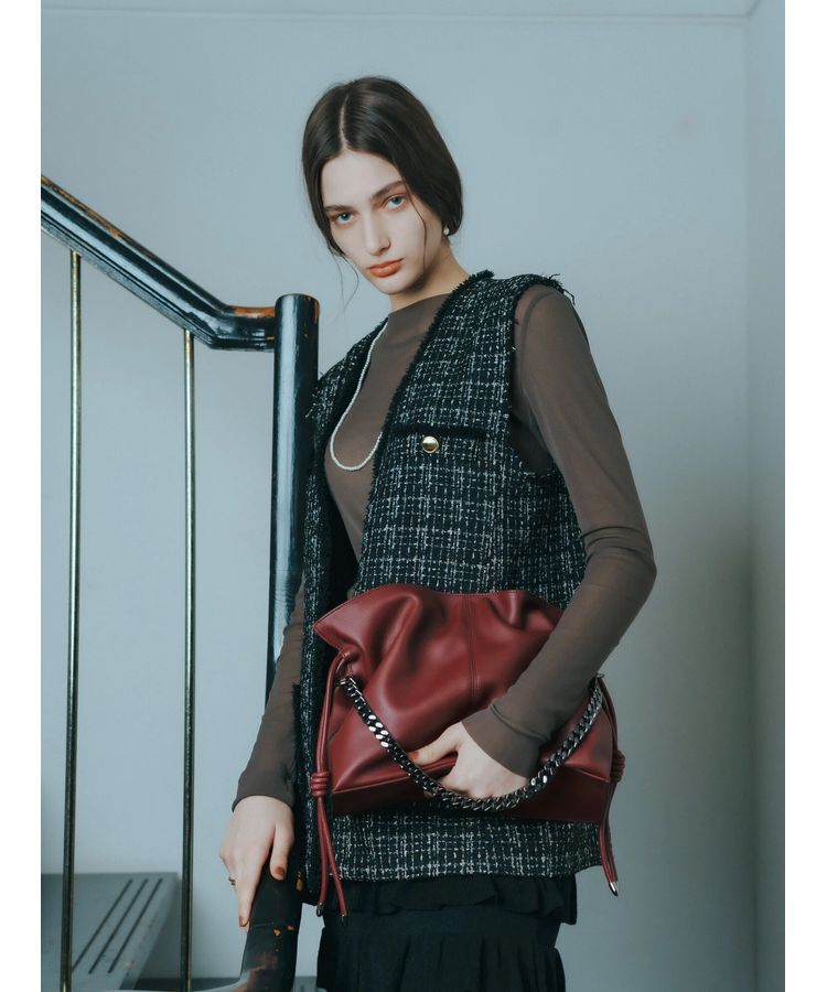 YECCA VECCA「【CLASSY.掲載】2wayチェーンギャザーバッグ」|ハンドバッグ|