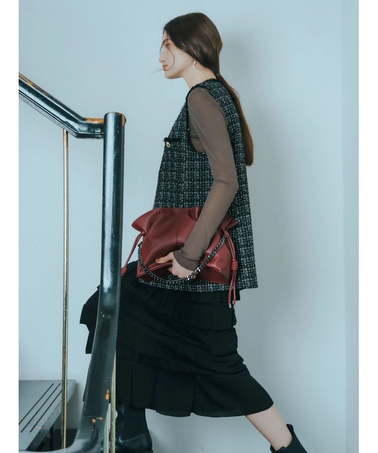 YECCA VECCA「【CLASSY.掲載】2wayチェーンギャザーバッグ」|ハンドバッグ|