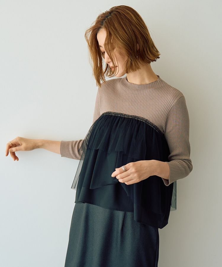 YECCA VECCA「ベアドッキングニット」|ニット・セーター|Beige