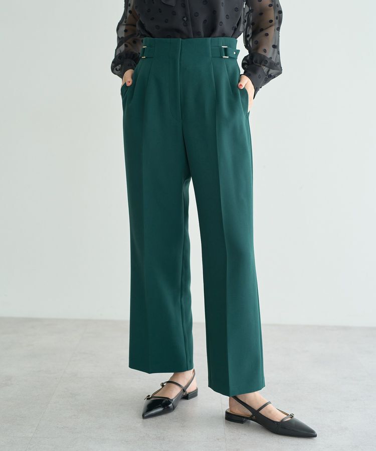 YECCA VECCA「サイドベルテッドパンツ」|その他|Green
