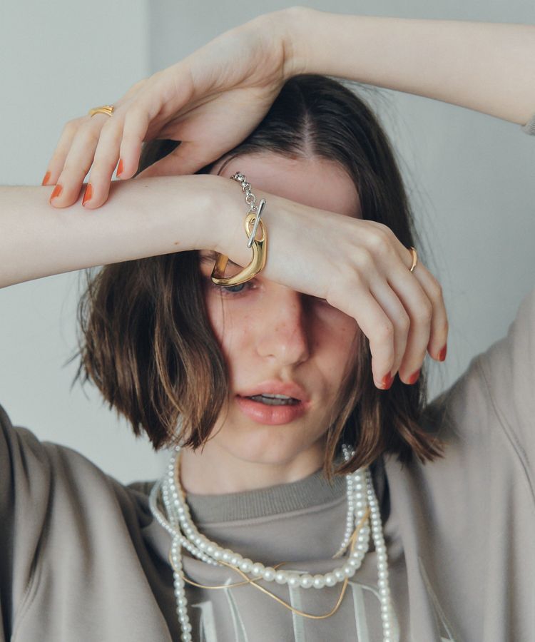 YECCA VECCA「ウェービーハーフバングルブレスレット」|ブレスレット・バングル|Mix