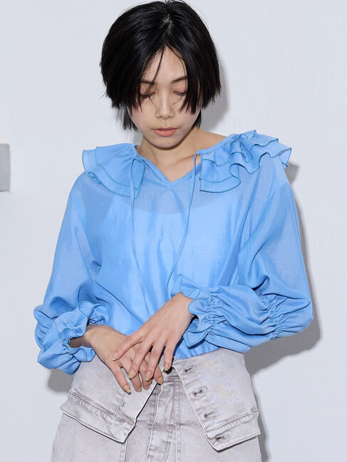 GARAGE OF GOOD CLOTHING「フリルキャンディスリーブブラウス」|シャツ・ブラウス|