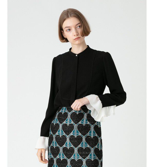 LOULOU WILLOUGHBY「◇【LOULOU WILLOUGHBY】フリルスタンドブラウス」|シャツ・ブラウス|ブラック