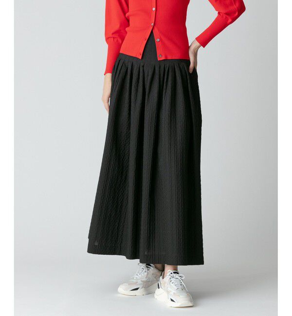 allureville「ラメジャガードスカート」|スカート|ブラック