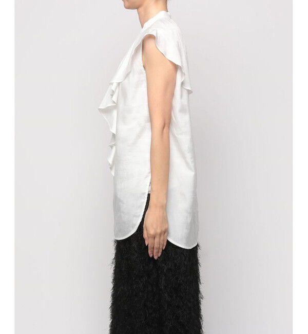 allureville「ツイルラッフルカラーノースリーブブラウス」|その他|