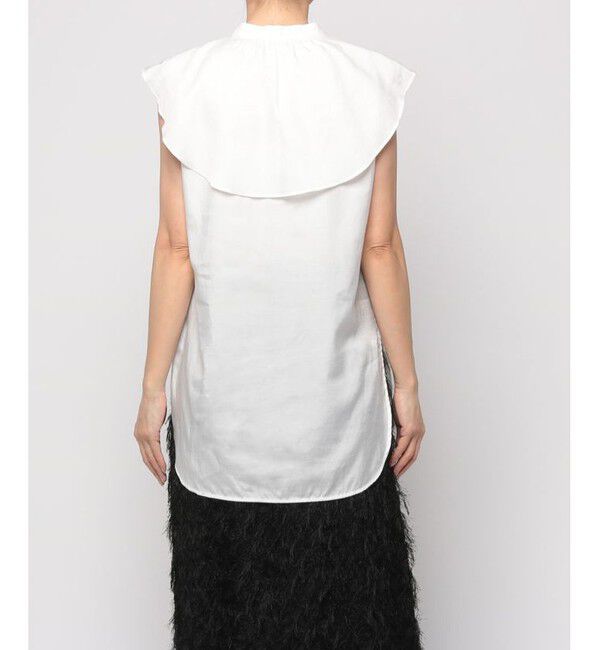 allureville「ツイルラッフルカラーノースリーブブラウス」|その他|