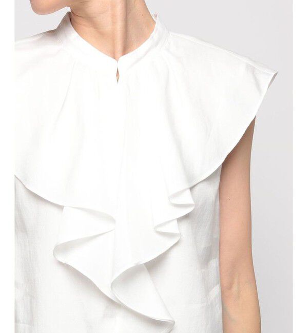 allureville「ツイルラッフルカラーノースリーブブラウス」|その他|