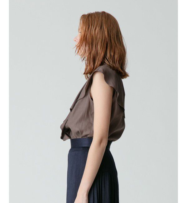 allureville「ツイルラッフルカラーノースリーブブラウス」|その他|