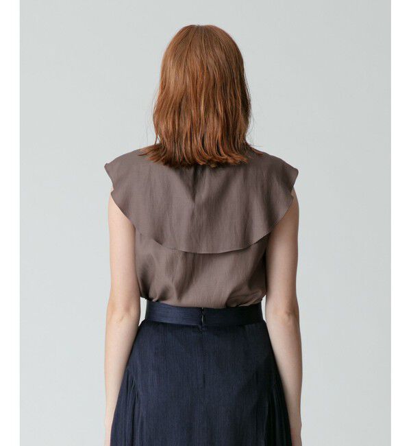 allureville「ツイルラッフルカラーノースリーブブラウス」|その他|