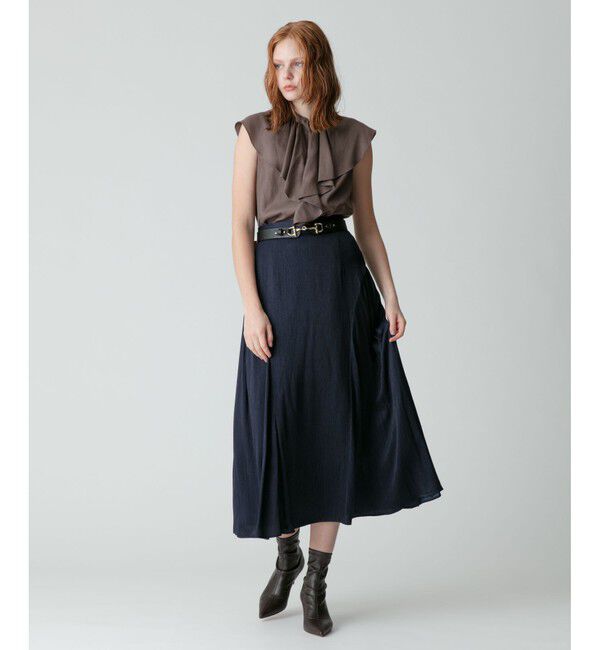 allureville「ツイルラッフルカラーノースリーブブラウス」|その他|