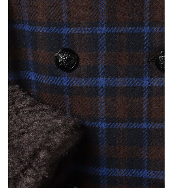 allureville「ウィンドペンチェックファーカフスコート」|ダッフルコート|