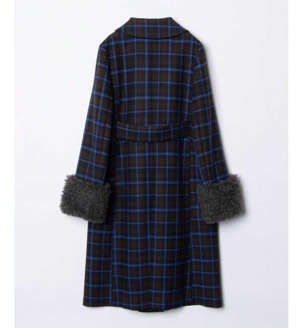 allureville「ウィンドペンチェックファーカフスコート」|ダッフルコート|