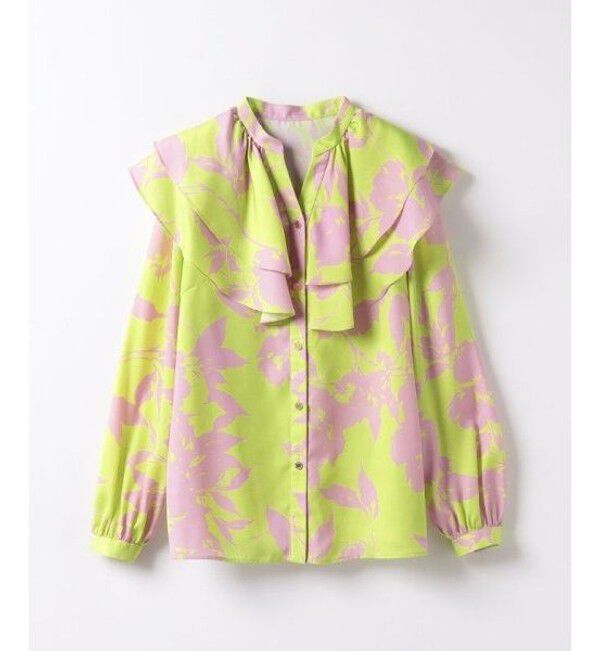 LOULOU WILLOUGHBY「【LOULOU WILLOUGHBY】ツートンフラワーラッフルブラウス」|シャツ・ブラウス|