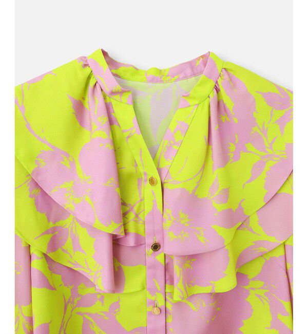 LOULOU WILLOUGHBY「【LOULOU WILLOUGHBY】ツートンフラワーラッフルブラウス」|シャツ・ブラウス|