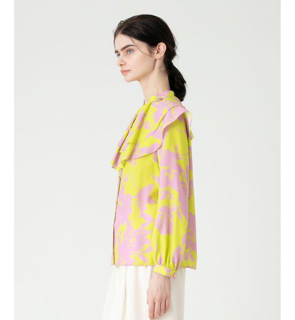 LOULOU WILLOUGHBY「【LOULOU WILLOUGHBY】ツートンフラワーラッフルブラウス」|シャツ・ブラウス|