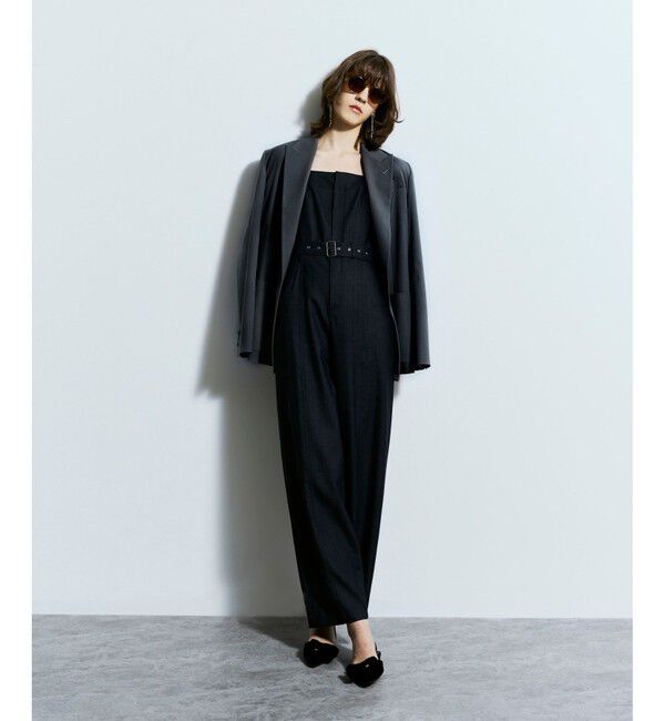 allureville「ビスコースウールボタンレスジャケット」|テーラードジャケット|